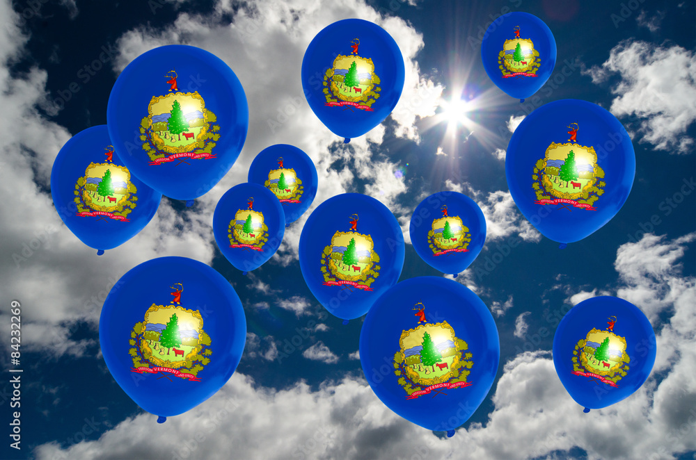 many balloons with Balloon colored in flag of american state of many balloons with Balloon colored in flag of american state of