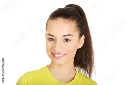 Friendly smiling young woman.