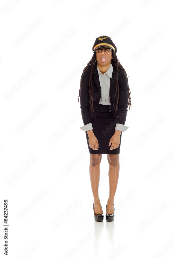 Model isolated sticking tongue out Model isolated sticking tongue out