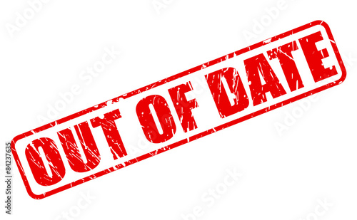 Out of date red stamp text