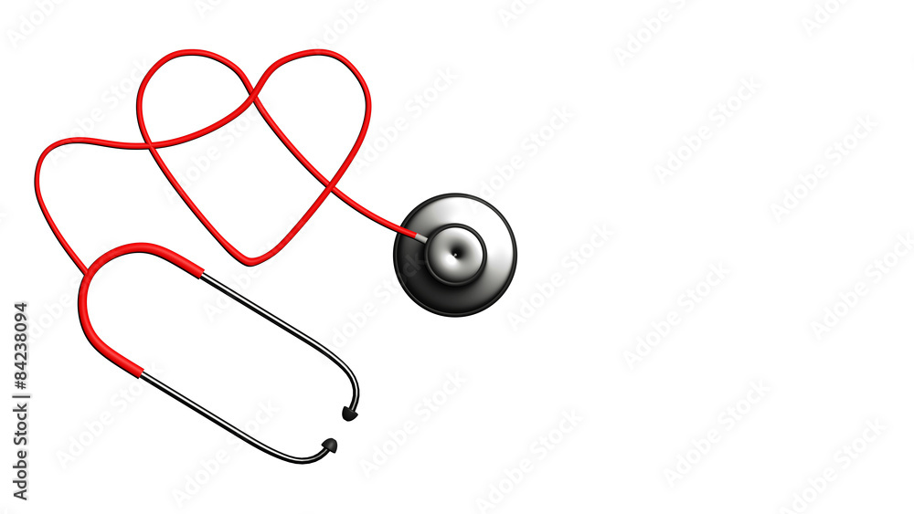Close up view of grey stethoscope on white back Close up view of grey stethoscope on white back