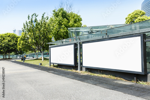 Blank billboard in the park
