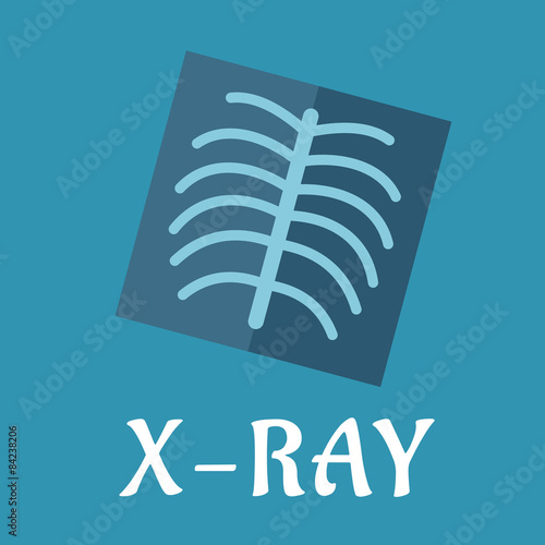 Blue medical flat x-ray icon