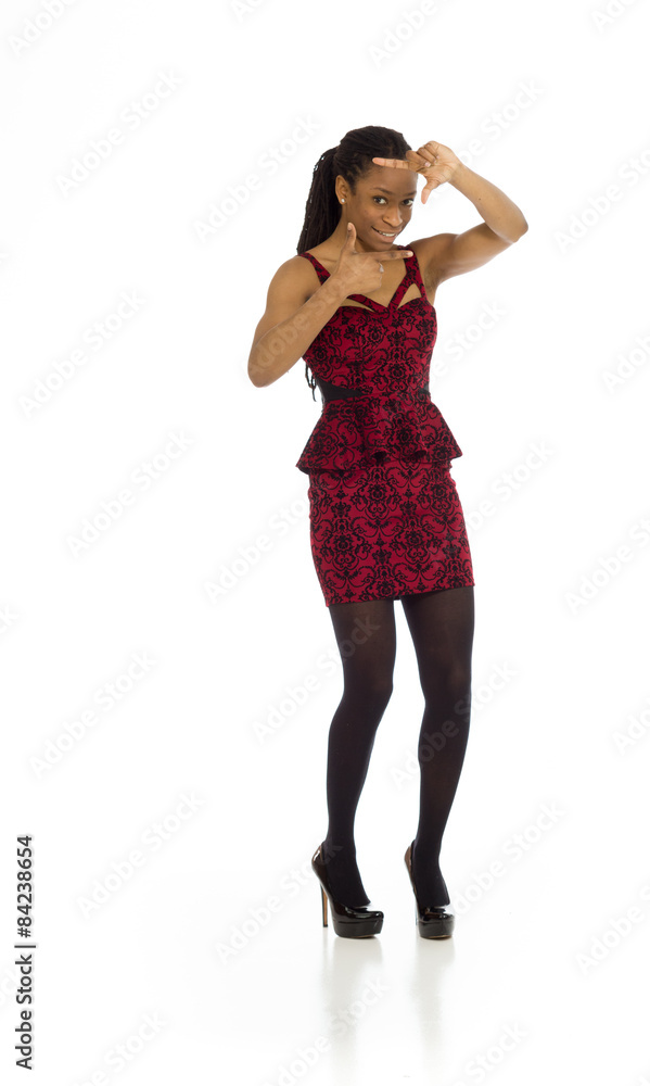 Model isolated framing with fingers Model isolated framing with fingers