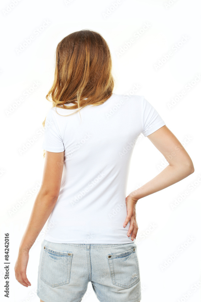 Young beautiful girl in white shirt Young beautiful girl in white shirt