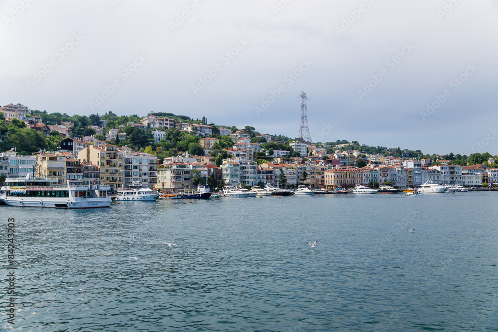Istanbul, Turkey. Embankment and pleasure boats