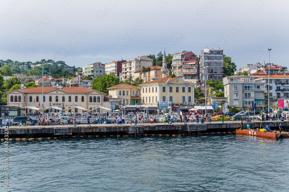 Istanbul. Pier and promenade in the Bosporus