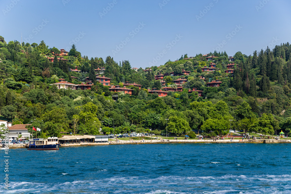 Picturesque houses on the banks of the Bosphorus Strait