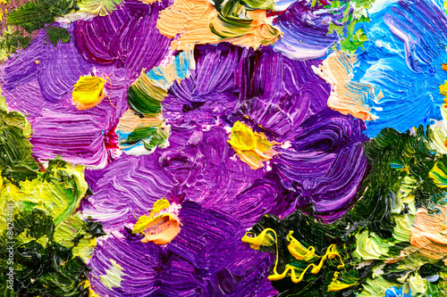 Abstract background. Oil painting - flowers