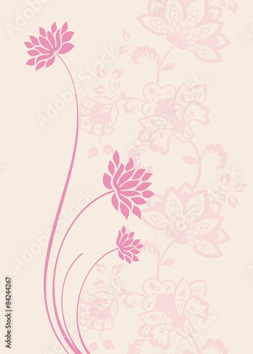 Fototapeta Naklejka Na Ścianę i Meble -  water lilies, wedding card design, India