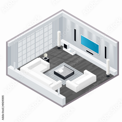 Living room isometric set © vadymg