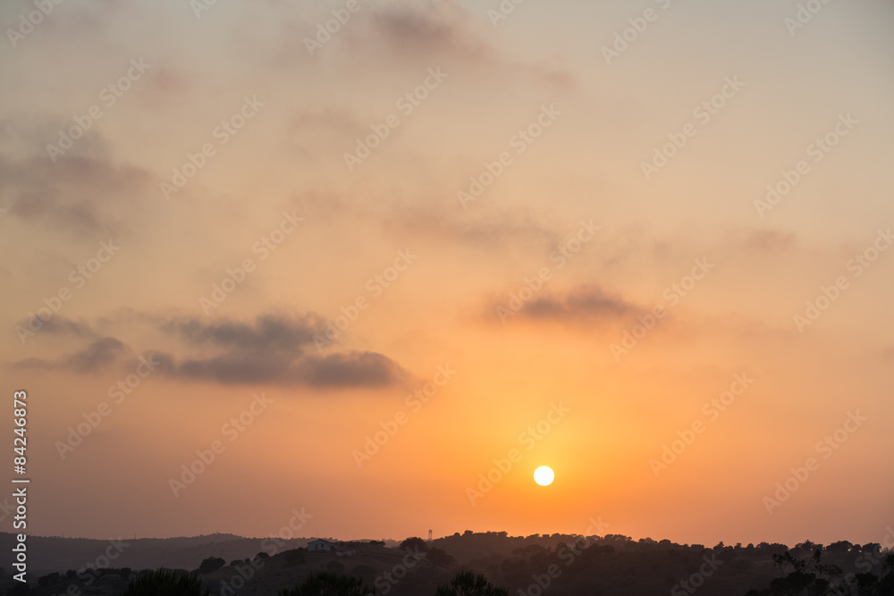 Hazy sunset in Andulacia