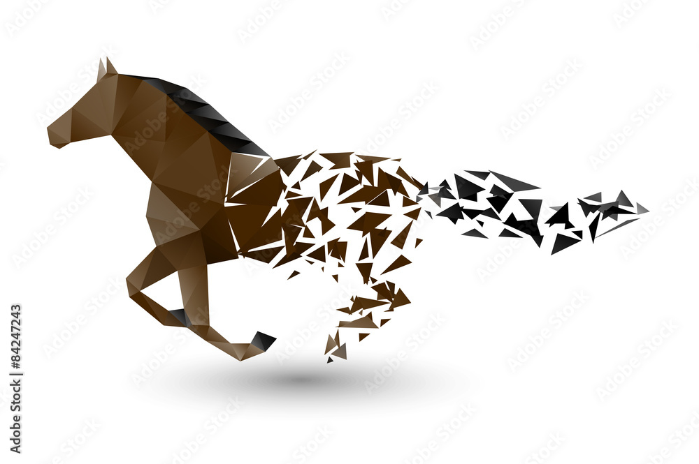 Obraz premium running horse from the collapsing grounds