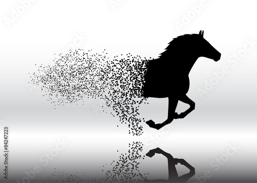 running horse in the grunge style