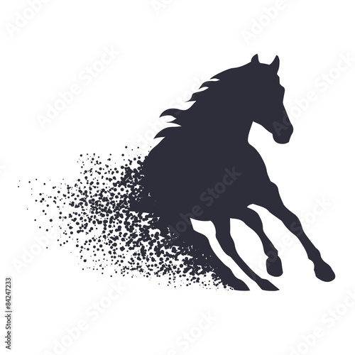 running horse in the grunge style