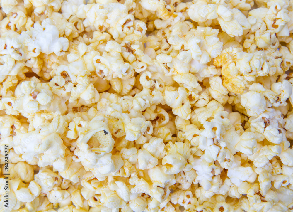 popcorn grains on the white background popcorn grains on the white background