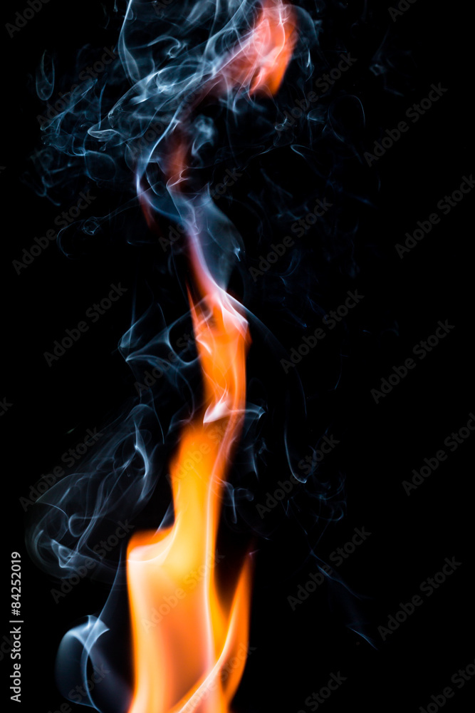 Obraz premium fire flame on dark background