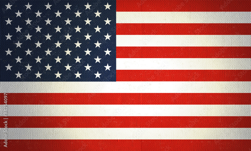 Fototapeta premium Flag of United States of America with mild texture