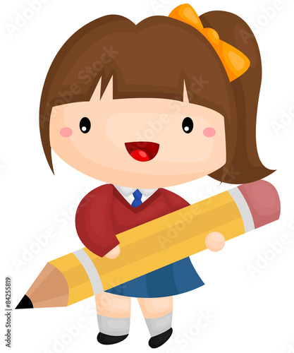 Girl and pencil