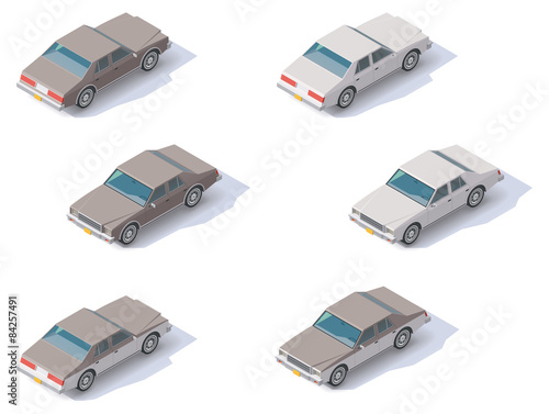 Vector isometric cars