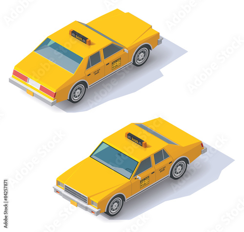 Vector isometric taxi cab