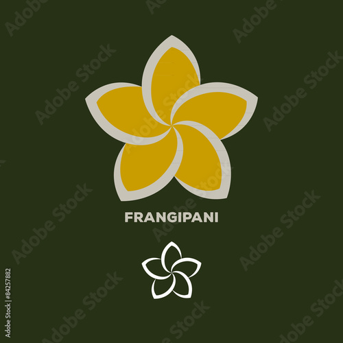 frangipani flower logo vector