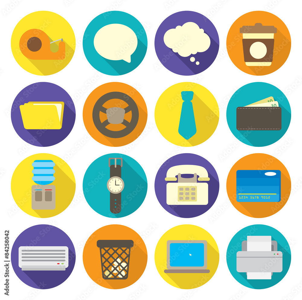 office related stuff circle flat icon office related stuff circle flat icon