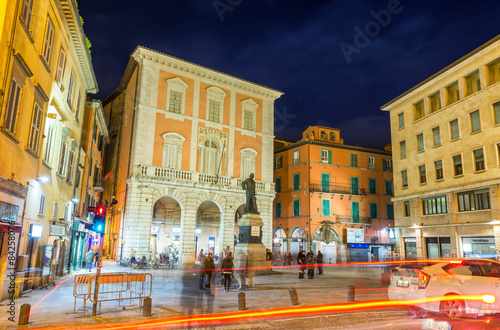 PISA, ITALY - MAY 24, 2014: Tourists in Garibaldi Square at nigh