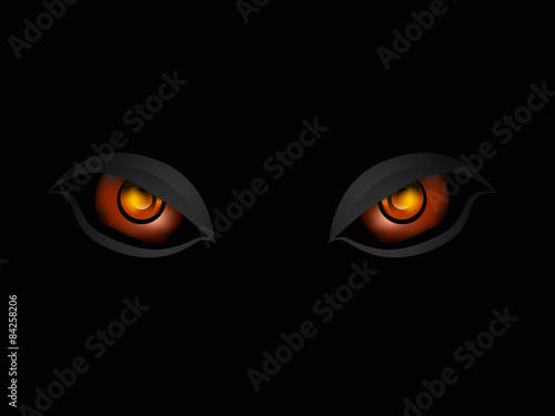 evil eye on black vector background illustration