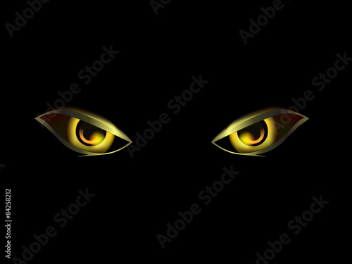 evil eye on black vector background illustration