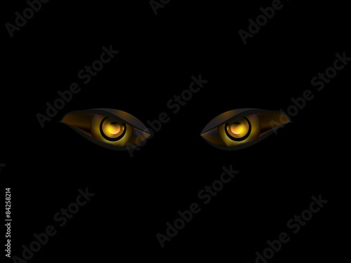 evil eye on black vector background illustration