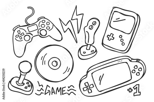 hand drawn video games console