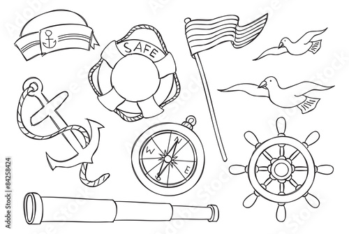 hand drawn nautical object