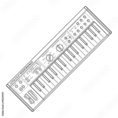 dark monochrome contour piano roll synthesizer vocoder illustrat photo