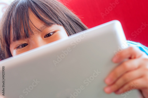 Closeup portrait of Asian little girl