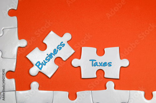 Business Taxes Text - Business Concept photo