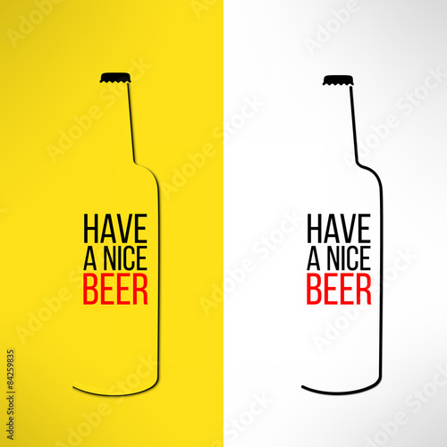 Vector beer bottle design background with a cool slogan on it