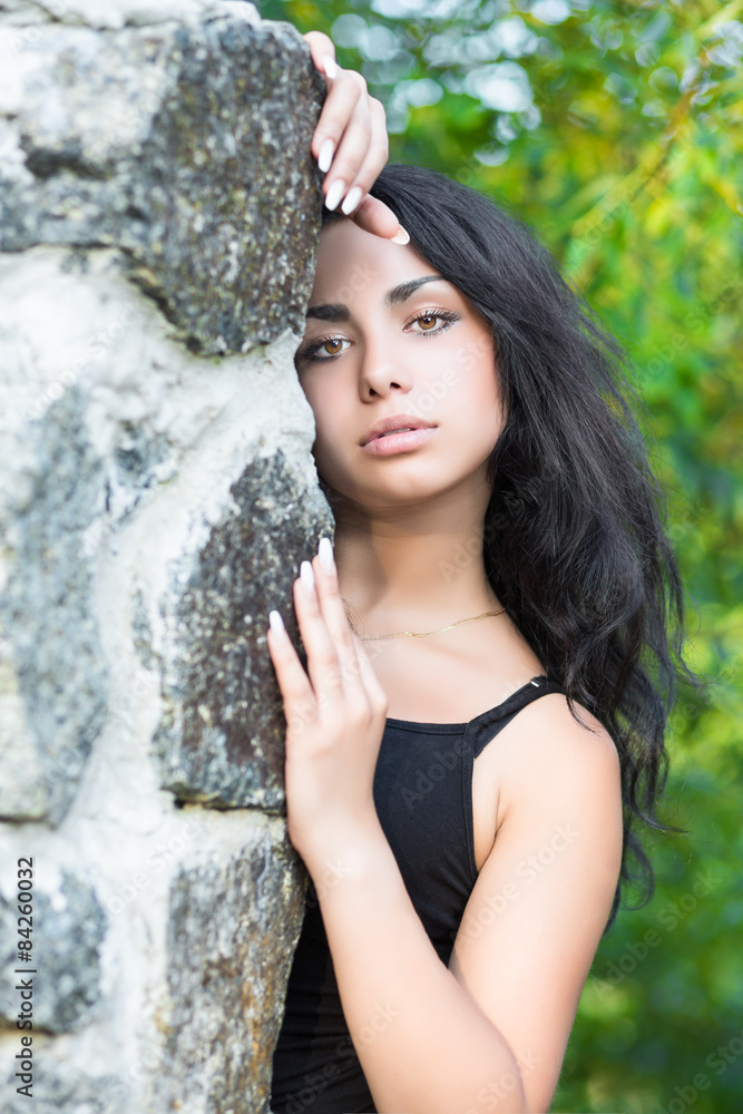 Portrait of pretty playful brunette Portrait of pretty playful brunette