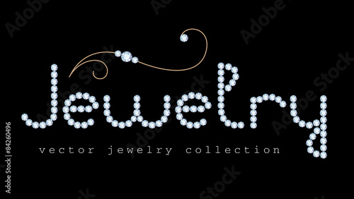 Jewelry banner with diamond jewelry letters