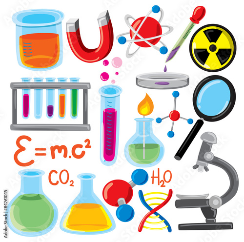 set of science stuff icon