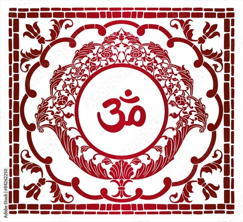 aum syllable, paisley design ,Hinduism, India