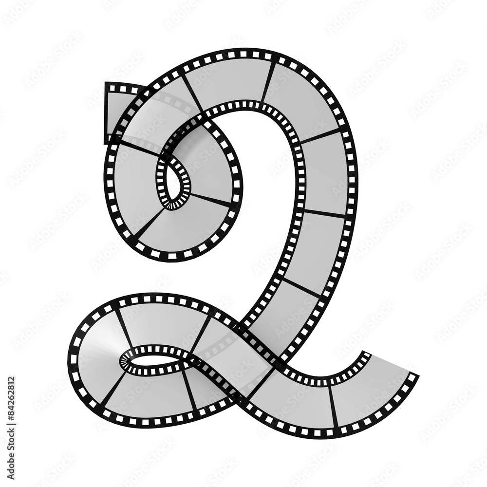 Film strip alphabet letter