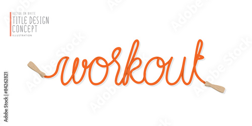 Workout title design from jump rope flat vector.