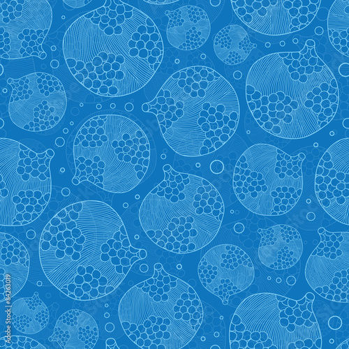 Vector aquatic abstract bubbles texture seambless pattern