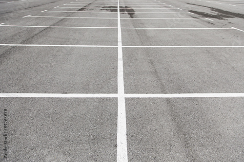 Parking lines on the asphalt