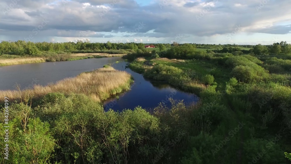 Aerial view of a typical Danish mire area and landscape Aerial view of a typical Danish mire area and landscape