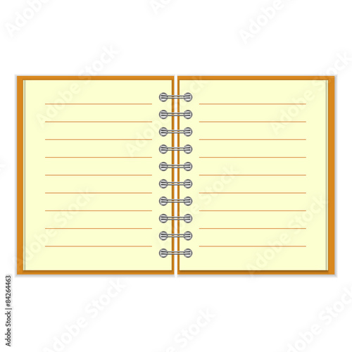 Open spiral lined notebook 