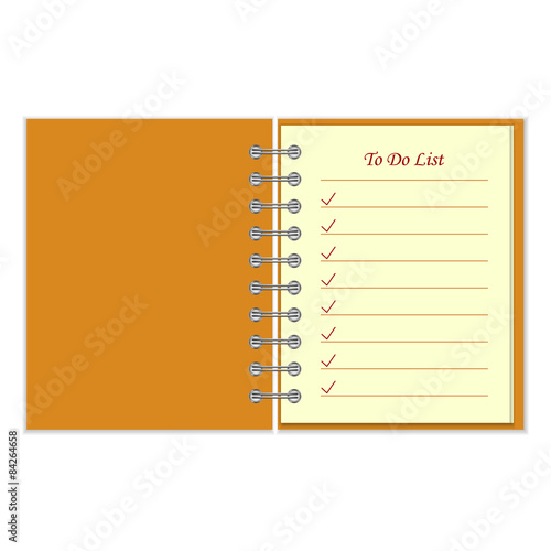Notebook with to do list