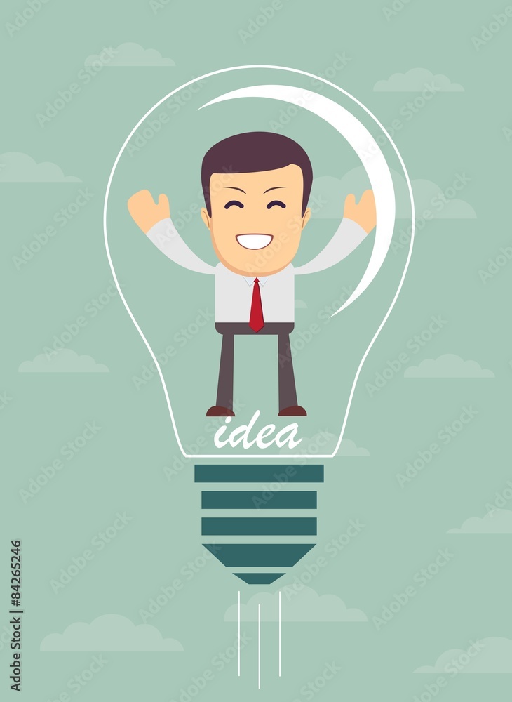 Businessman create idea. vector illustration Businessman create idea. vector illustration