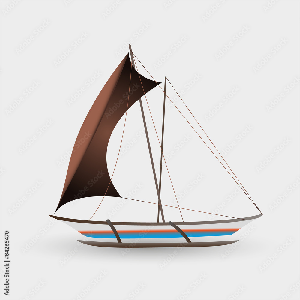 catamaran boat with big sail colorful graphics eps10 catamaran boat with big sail colorful graphics eps10